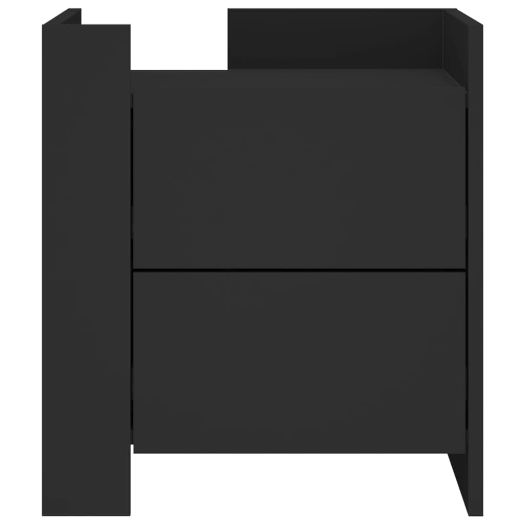 Mesita De Noche Madera De Ingeniería Negro 45x50x50 Cm_2