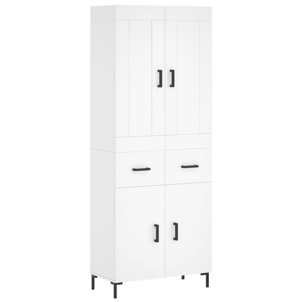 Aparador Alto Madera Contrachapada Blanco 69,5x34x180 Cm_1
