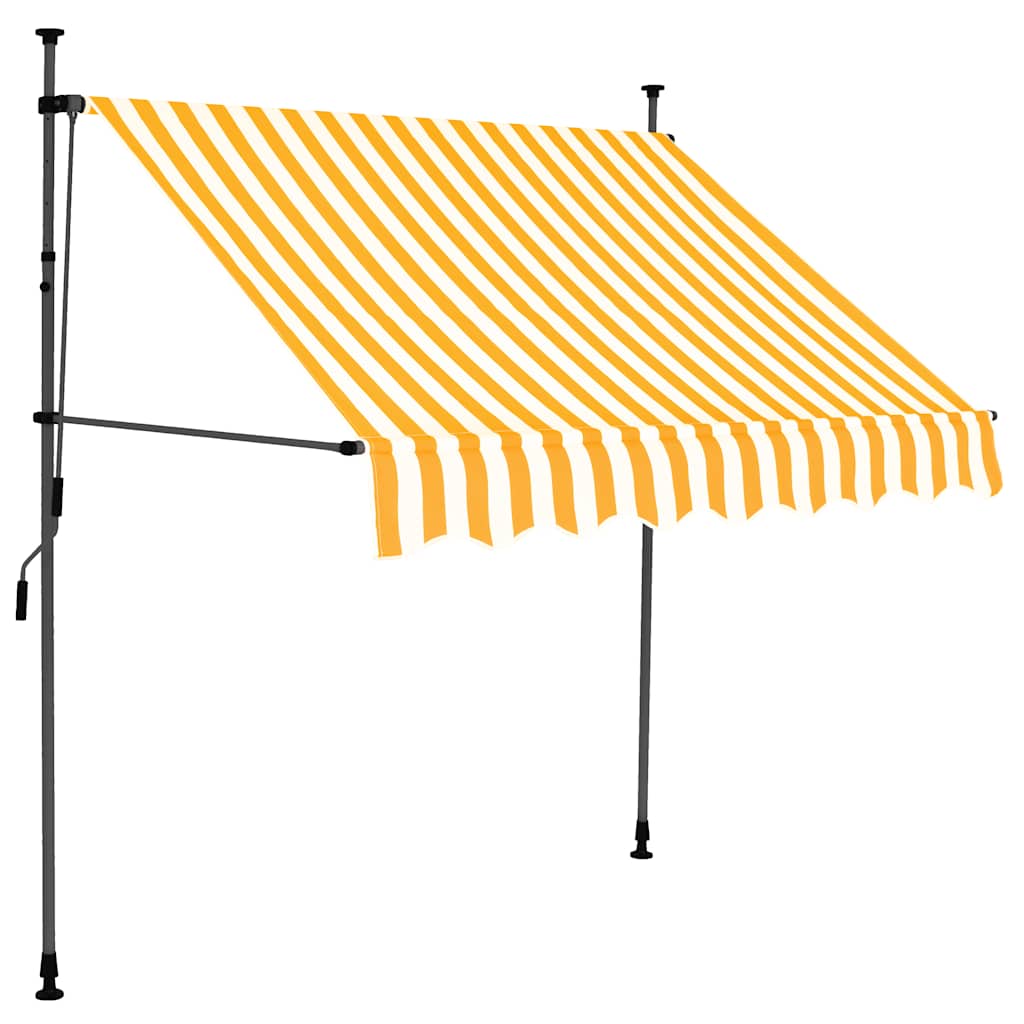 Toldo Manual Retráctil Con Led Blanco Y Naranja 150 Cm_0