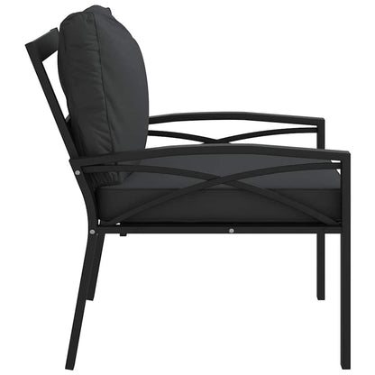 Vidaxl Silla De Jardín Acero Con Cojines Gris 68x76x79 Cm_4