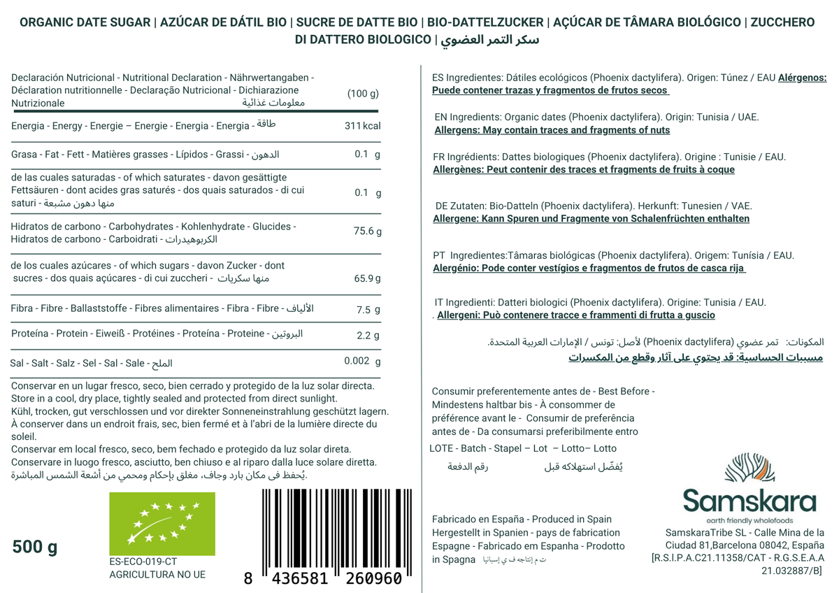 Azúcar De Dátil Bio - 1kg | Superalimento Ecológico Vegano Para Batidos, Smoothies Y Zumos, Sin Azúcares Añadidos_1