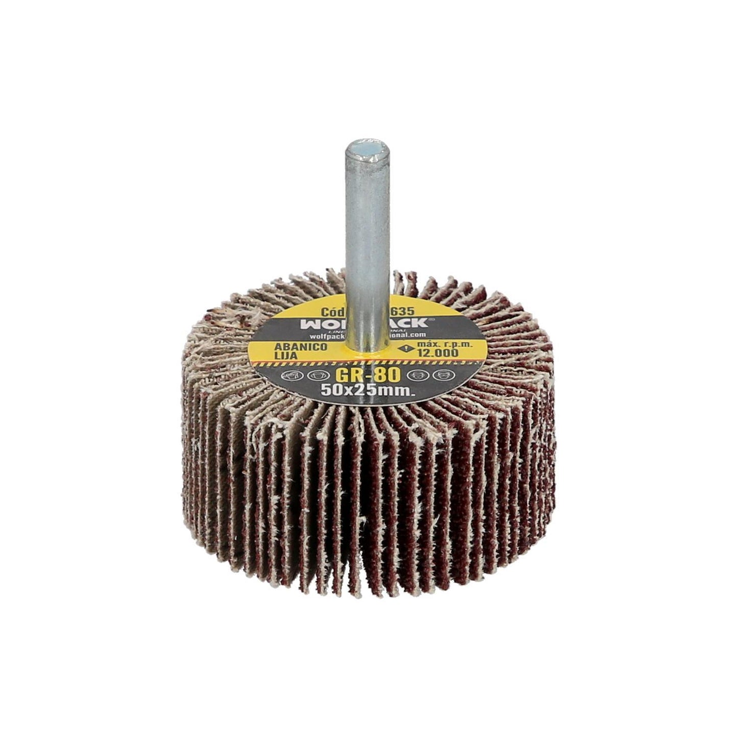 Abanico Lija Grano 80 Medida Ø 50 X 25 Mm. Disco Abrasivo Laminas, Ruedas Mil Hojas, Ruedas Abrasivas,lijado,desbaste,pulir_0