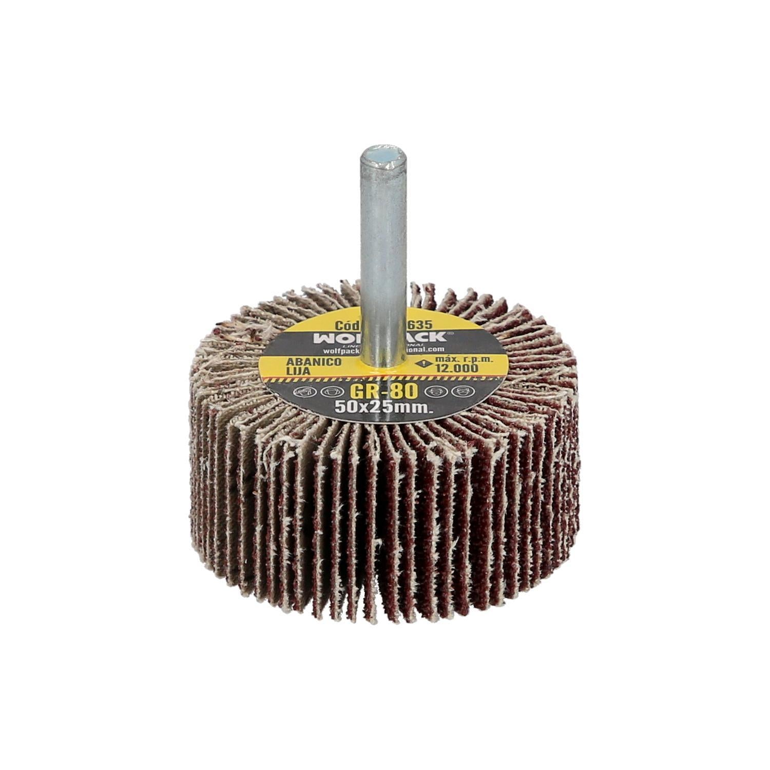 Abanico Lija Grano 80 Medida Ø 50 X 25 Mm. Disco Abrasivo Laminas, Ruedas Mil Hojas, Ruedas Abrasivas,lijado,desbaste,pulir_0