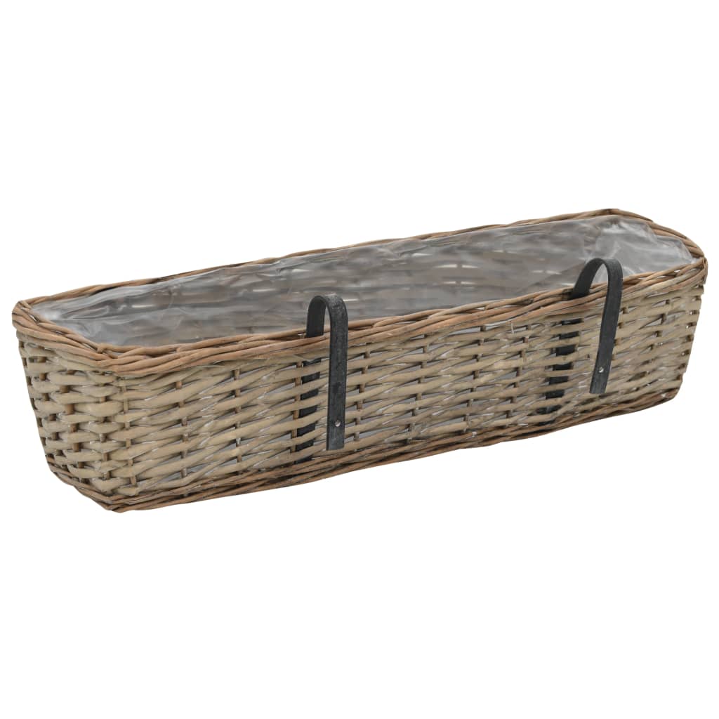 Jardinera Para Balcón Con Forro De Pe 2 Unidades Mimbre 60 Cm_3