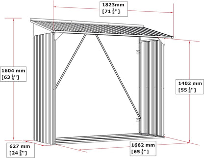 Duramax - Leñero Exterior - Metal - Imitación Madera_3