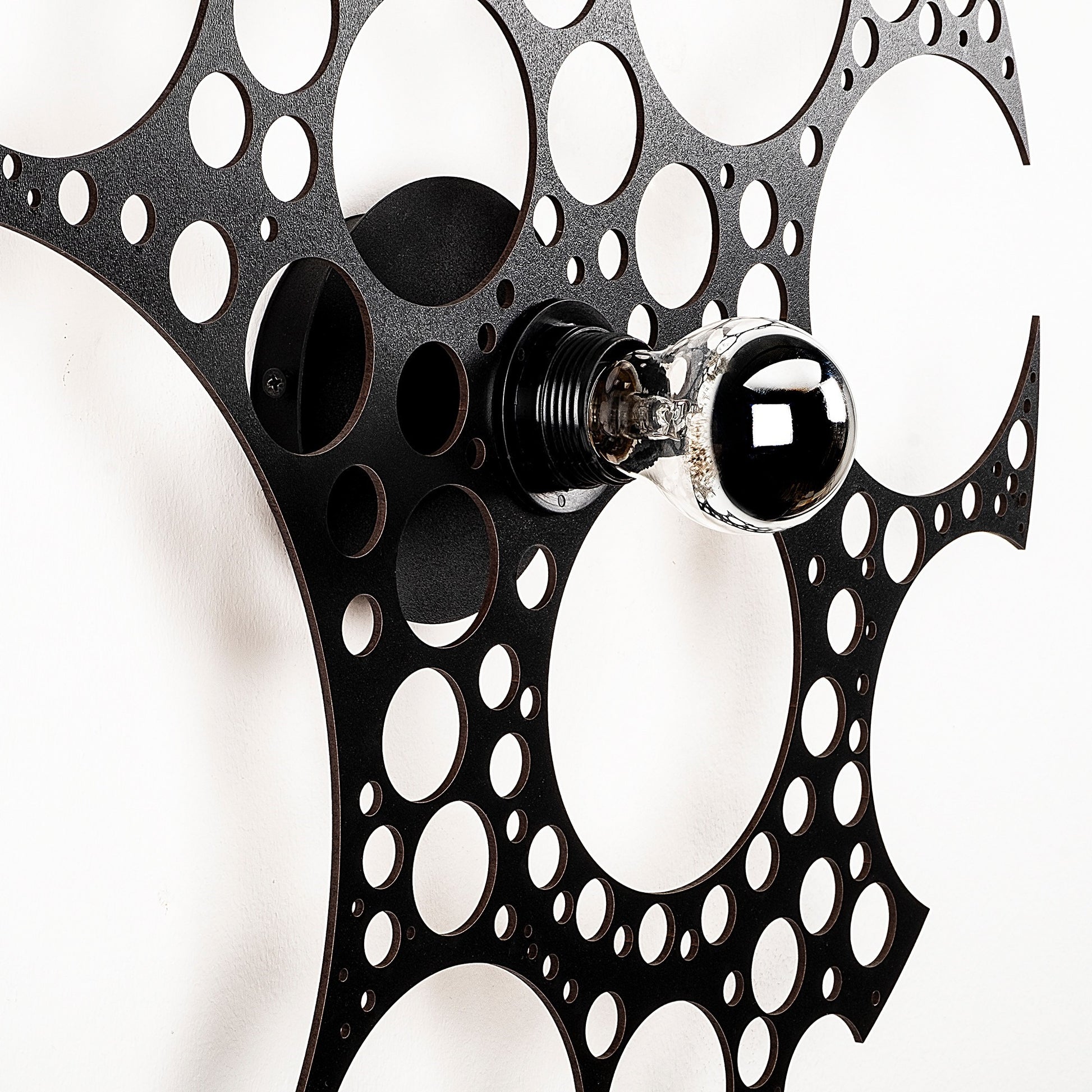 Aplique De Pared, Mdf , Negro, 50x12x50, Casquillo E 27 Max 100 W_3