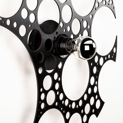 Aplique De Pared, Mdf , Negro, 50x12x50, Casquillo E 27 Max 100 W