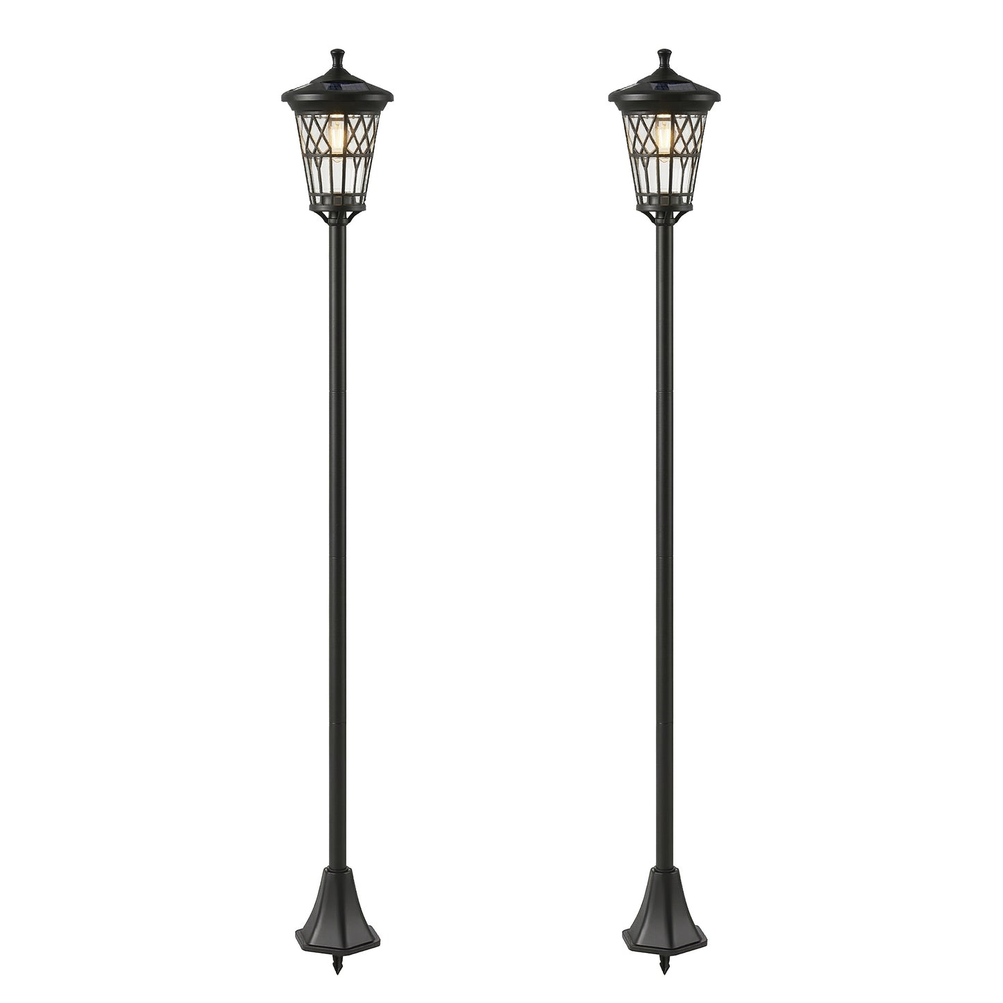 Outsunny Set De 2 Farolas Solares De Jardín Altura Ajustable 2 Modos De Brillo_0