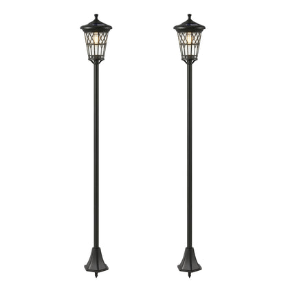 Outsunny Set De 2 Farolas Solares De Jardín Altura Ajustable 2 Modos De Brillo_0
