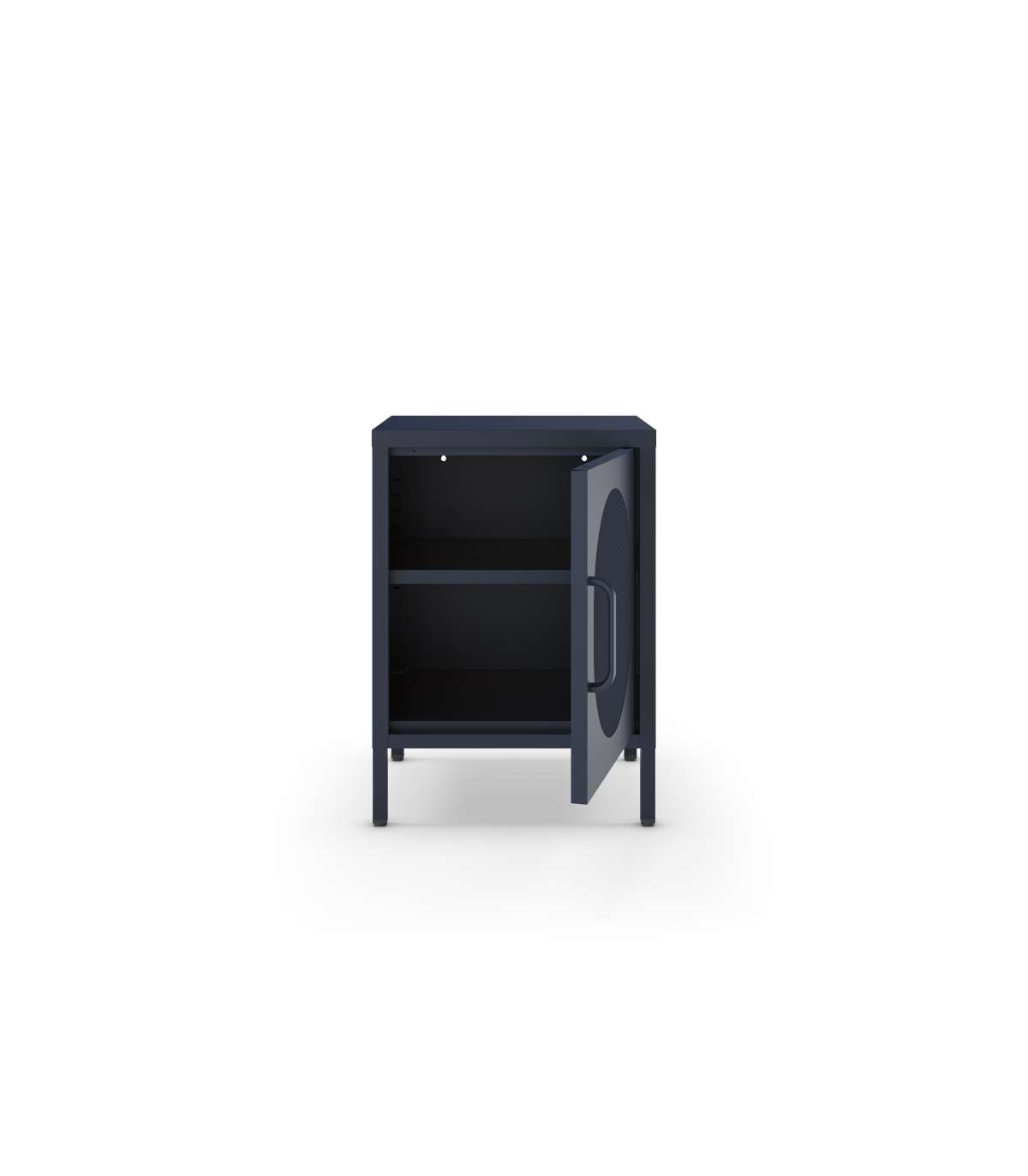 Mesita De Noche Para Dormitorio Dora 1 Puerta Acabado En Metal Azul , 40cm(ancho) 60cm(alt_2