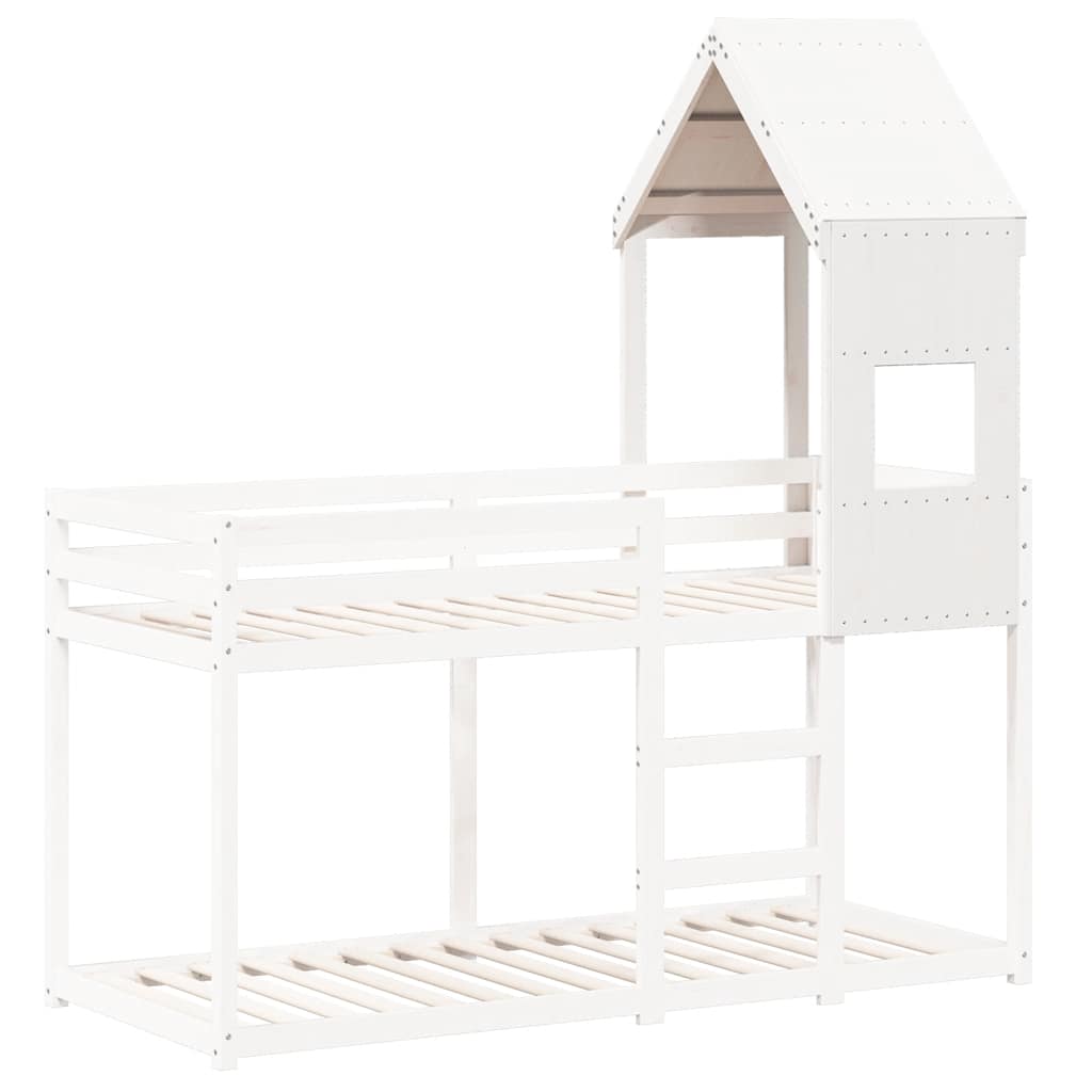 Techo De Cama Infantil Madera Maciza Pino Blanco 55x84x132 Cm_2