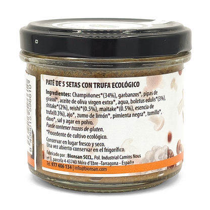 Paté De 5 Setas Con Trufa Ecológico 105g