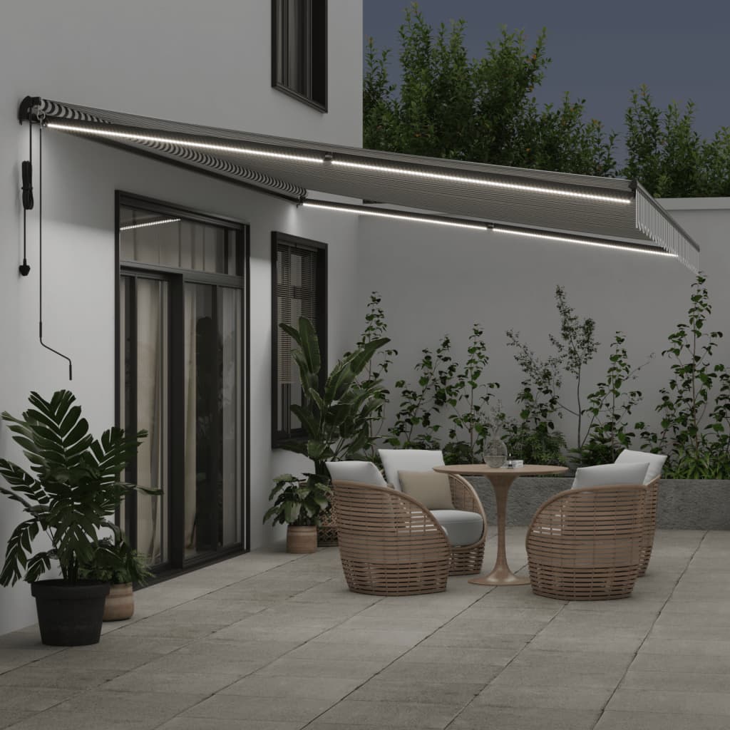 Toldo Retráctil Automático Luz Led Antracita Blanco 600x350 Cm_2