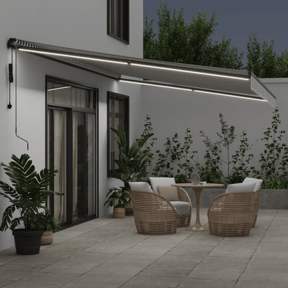 Toldo Retráctil Automático Luz Led Antracita Blanco 600x350 Cm_2