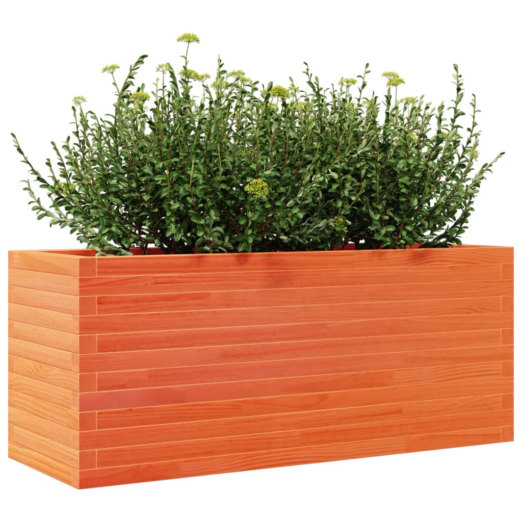 Jardinera De Madera Maciza De Pino Marrón Cera 110x40x45,5 Cm_3
