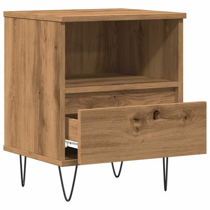 Mesita De Noche Madera De Ingeniería Roble Artisian 40x35x50 Cm_3