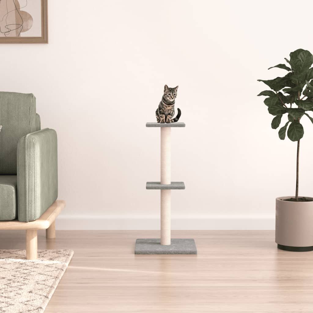 Vidaxl Rascador Para Gatos Con Postes De Sisal Gris Claro 73 Cm_1