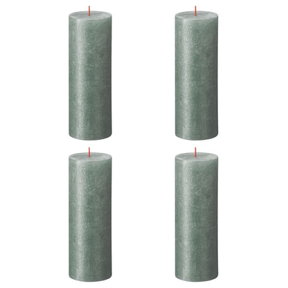 Bolsius Velas Rústicas Shimmer 4 Unidades Azul Óxido 190x68 Mm_0