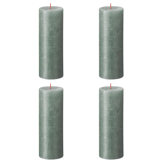 Bolsius Velas Rústicas Shimmer 4 Unidades Azul Óxido 190x68 Mm_0