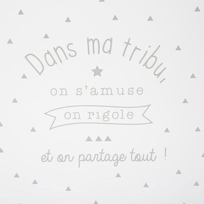 Well Home Baúl Infantil Para Juguetes En Color Blanco Y Gris 58 X 37,5 X 38cm