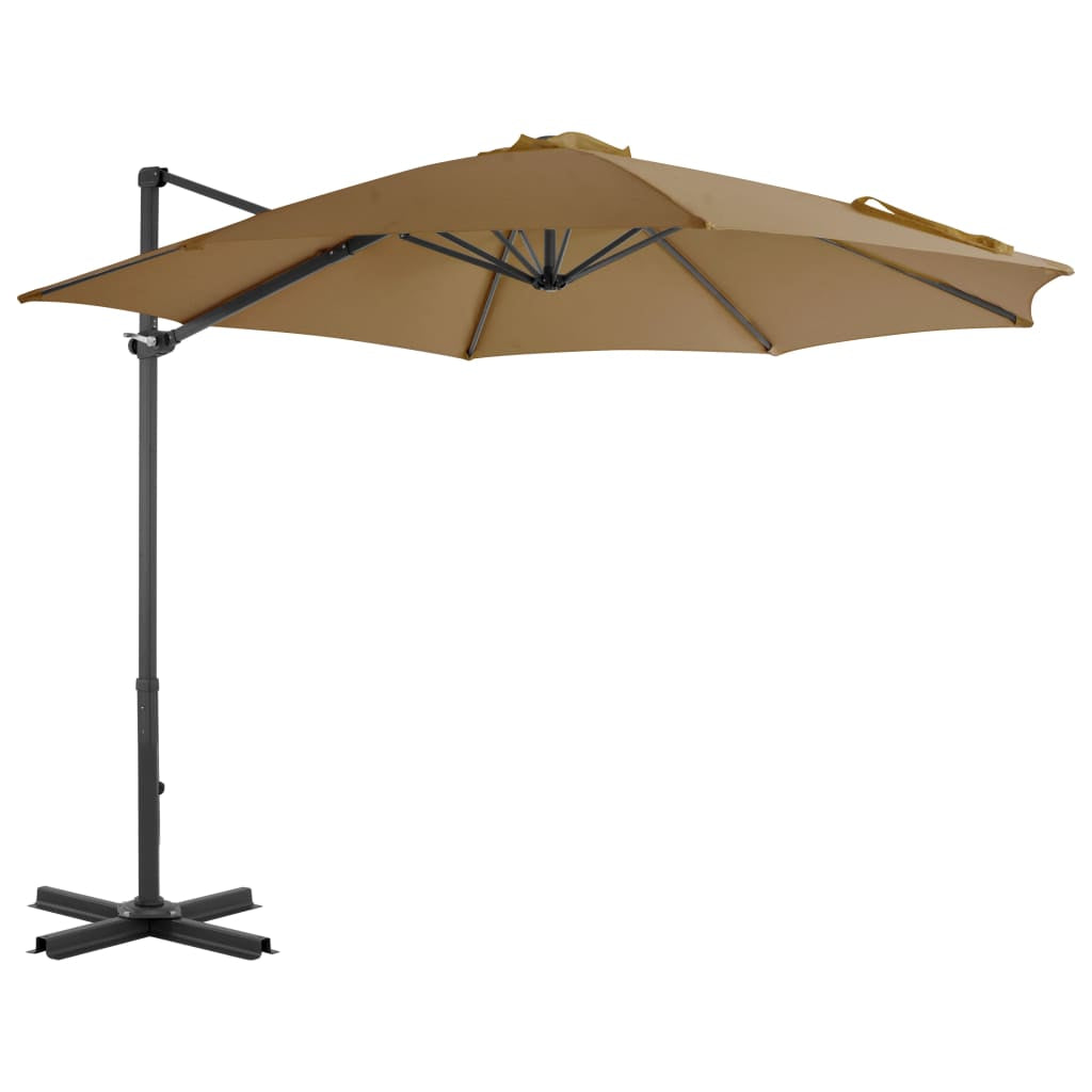 Vidaxl Sombrilla De Jardín Voladiza Palo De Aluminio Taupe 300 Cm_0