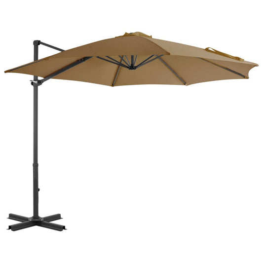 Vidaxl Sombrilla De Jardín Voladiza Palo De Aluminio Taupe 300 Cm_0