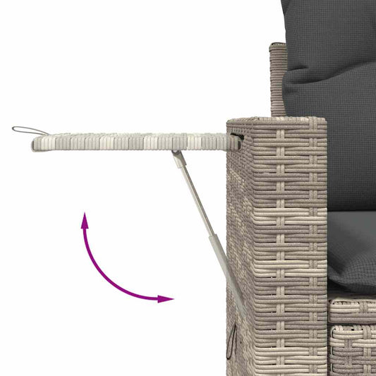 Set De Sofás De Jardín 6 Pzas Y Cojines Ratán Sintético Gris / Vetonek_0