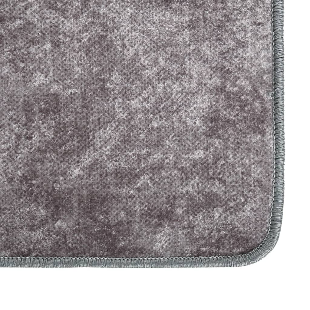 Alfombra Lavable Antideslizante Gris 160x230 Cm / Vetonek_4