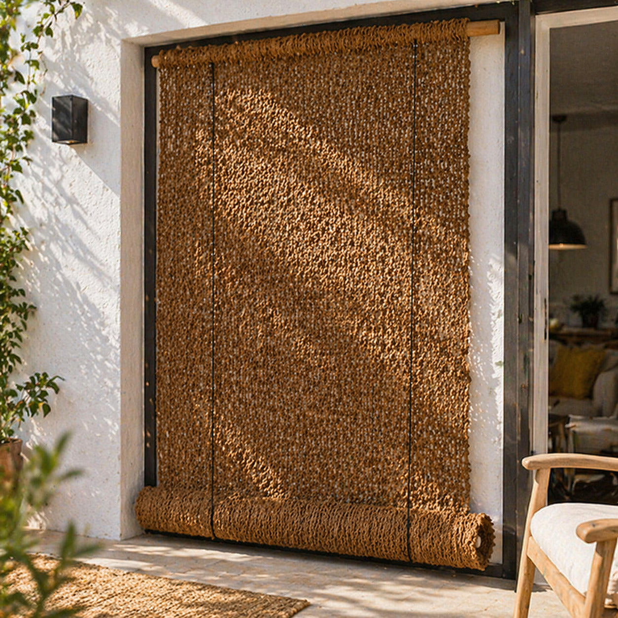 Persiana Coco Natural 0,9/1x2,40 M 100% Ocultación Exterior Terraza Jardín_4
