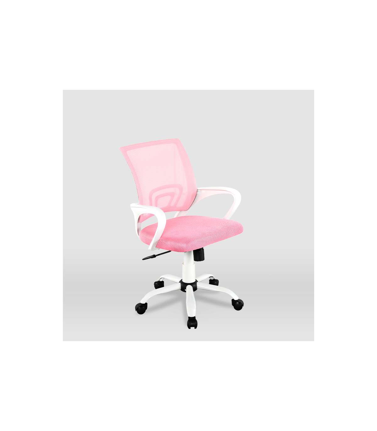 Silla De Estudio Juvenil Martina En Rosa Y Blanco. Alto: 88-98, Ancho: 57, Fondo: 53.5._4