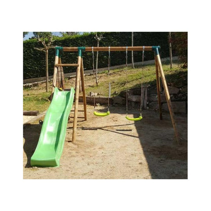 Parque Infantil Masgames Mauna Loa L (madera Redonda) Dos Asientos Planos.