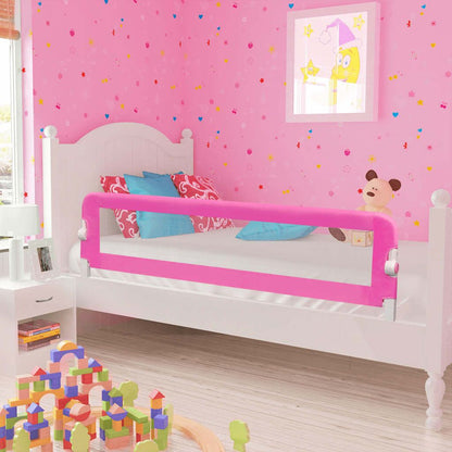 Vidaxl Barandilla De Seguridad Cama De Niño 2 Uds Rosa 150x42 Cm_1