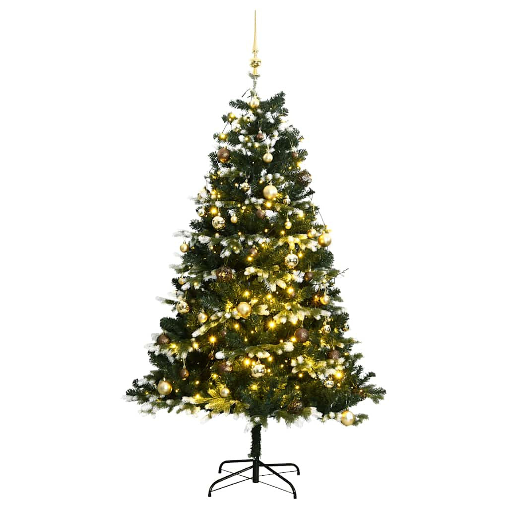 Vidaxl Árbol De Navidad Artificial Con Bisagras 300 Led Y Bolas 210 Cm_0