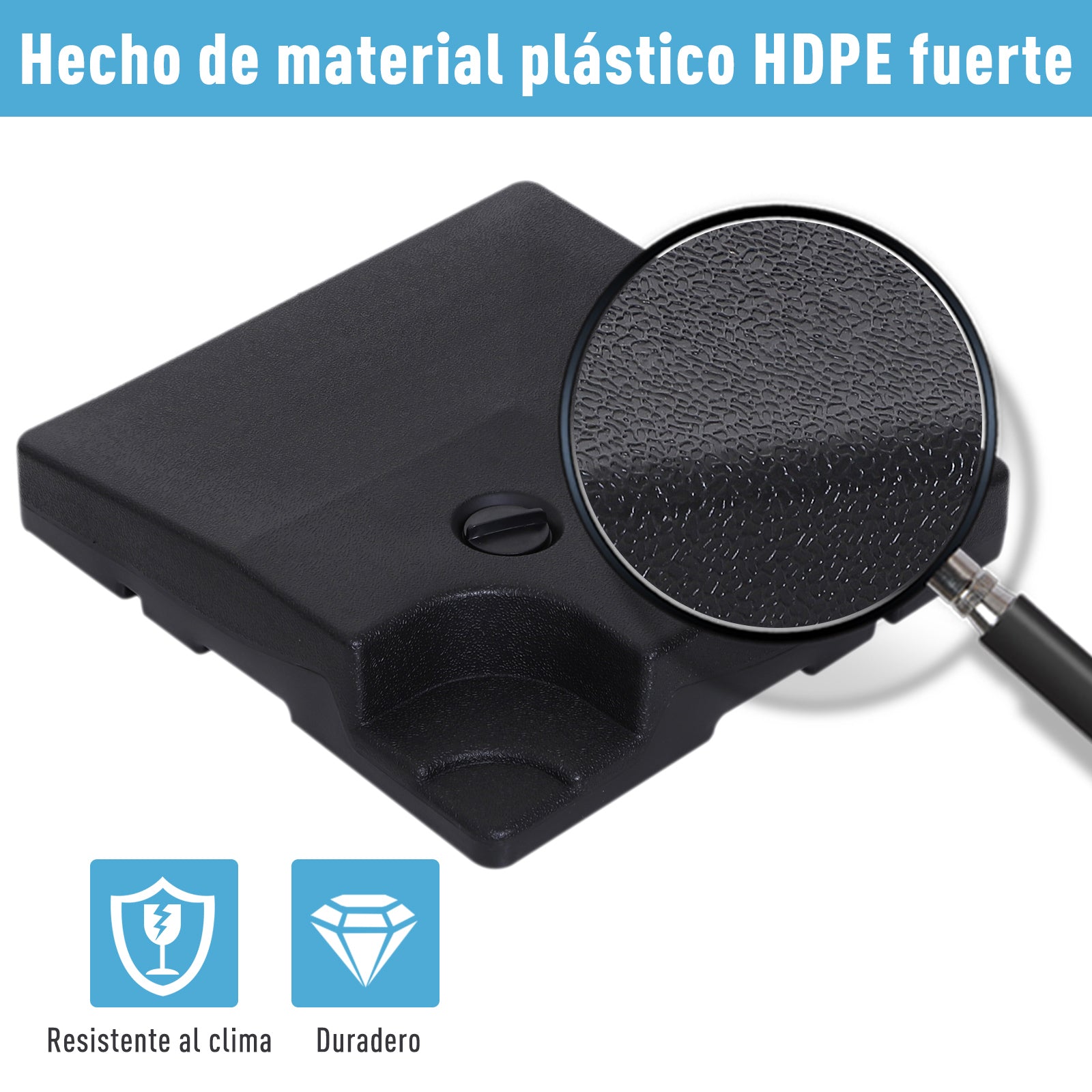 Outsunny Pesos Para Base Cruzada Sombrilla Con Agua 20kg O Arena 30kg 51x51x12cm_5