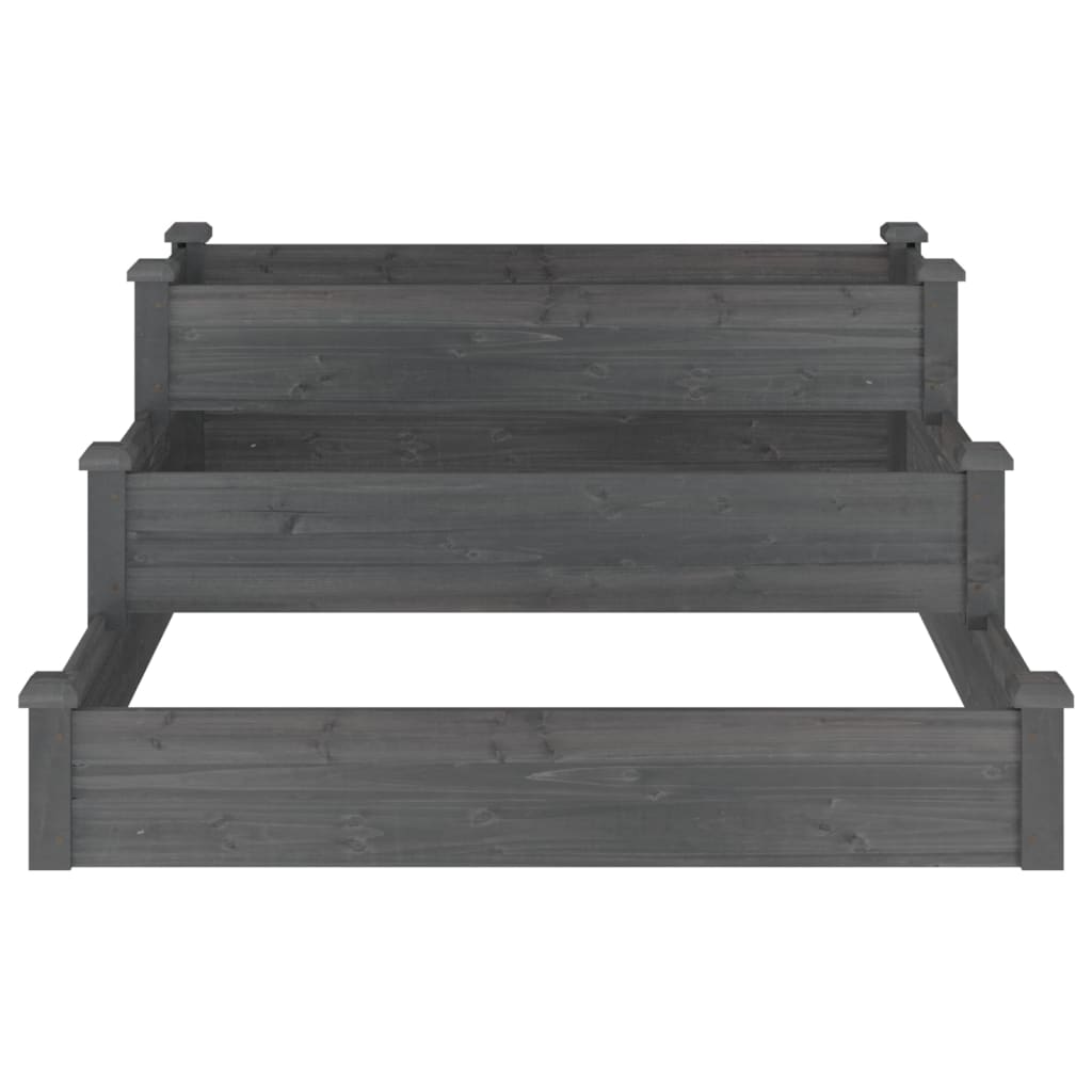 Jardinera Arriate Madera Maciza De Abeto Gris 120x120x56 Cm_3
