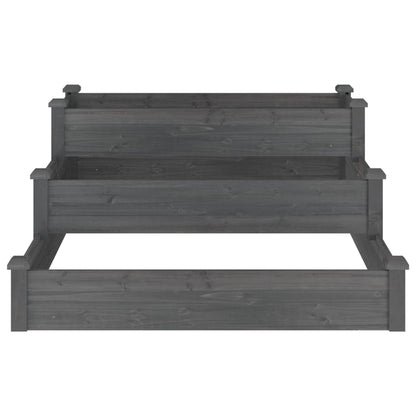 Jardinera Arriate Madera Maciza De Abeto Gris 120x120x56 Cm_3