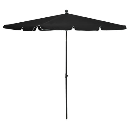 Vidaxl Sombrilla De Jardín Con Palo Negro 210x140 Cm_0