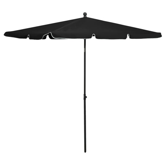 Vidaxl Sombrilla De Jardín Con Palo Negro 210x140 Cm_0