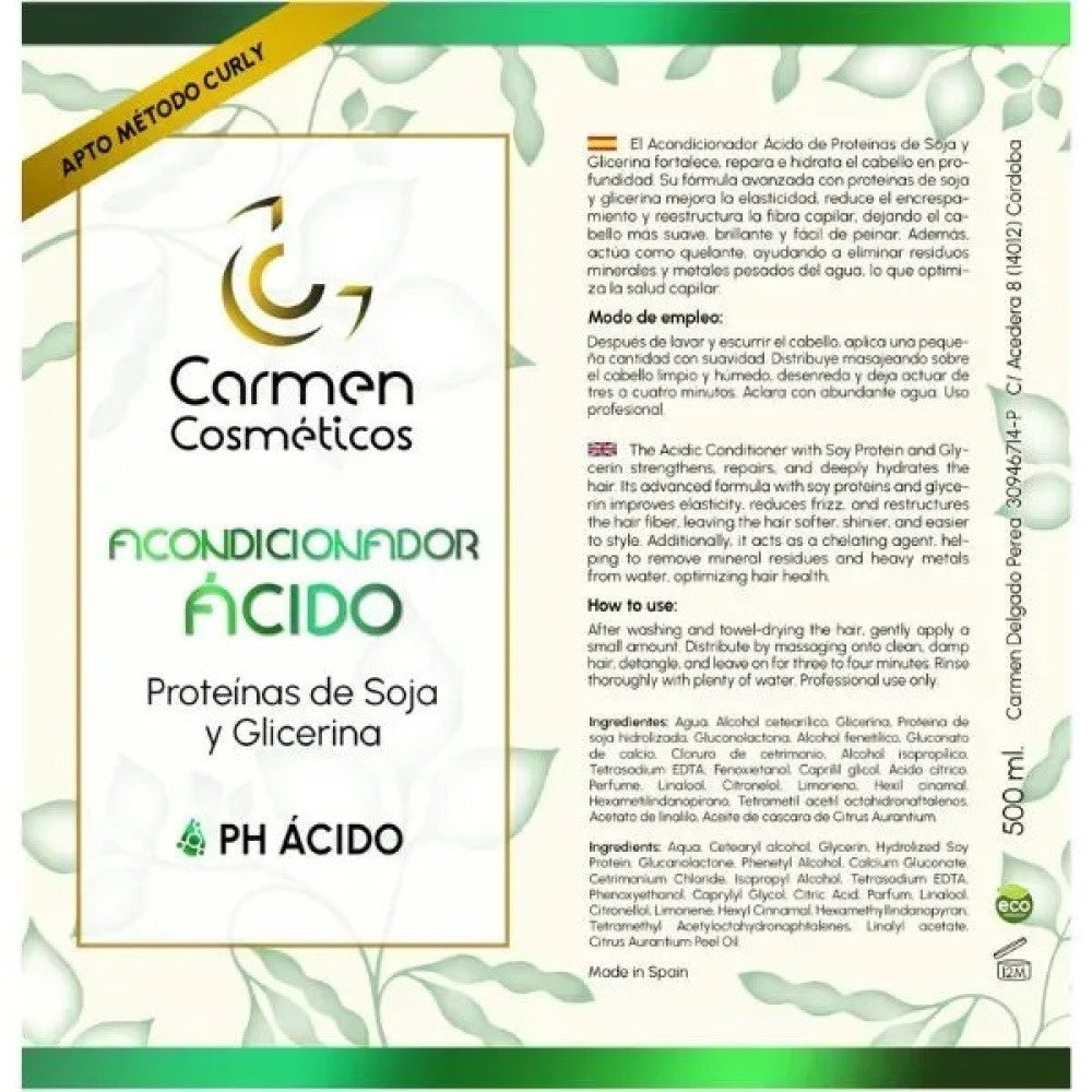 Carmen Cosméticos Acondicionador Ácido De Proteínas De Soja Y Glicerina 500ml_1