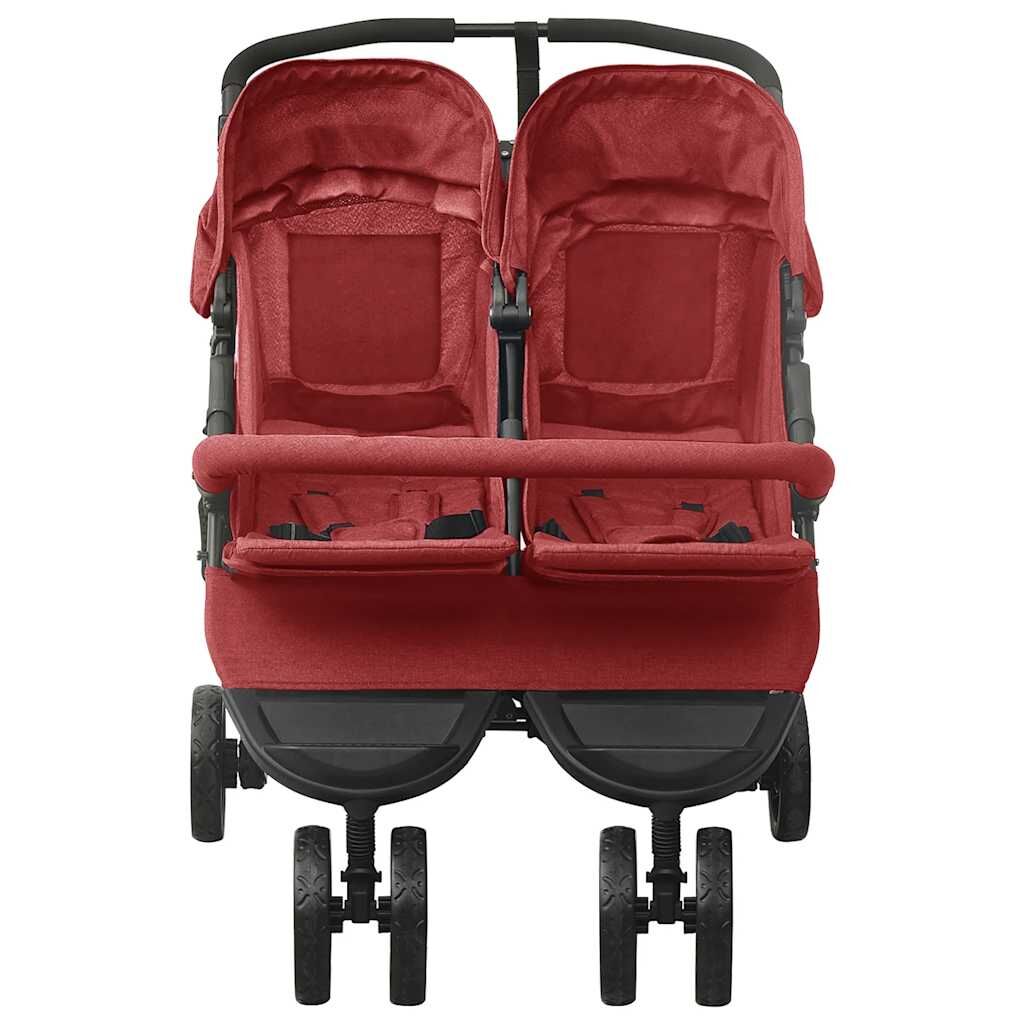 Vidaxl Carrito Para Gemelos De Acero Rojo_1
