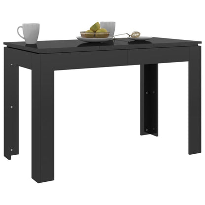 Mesa De Comedor Madera De Ingeniería Negro Brillo 120x60x76 Cm_1