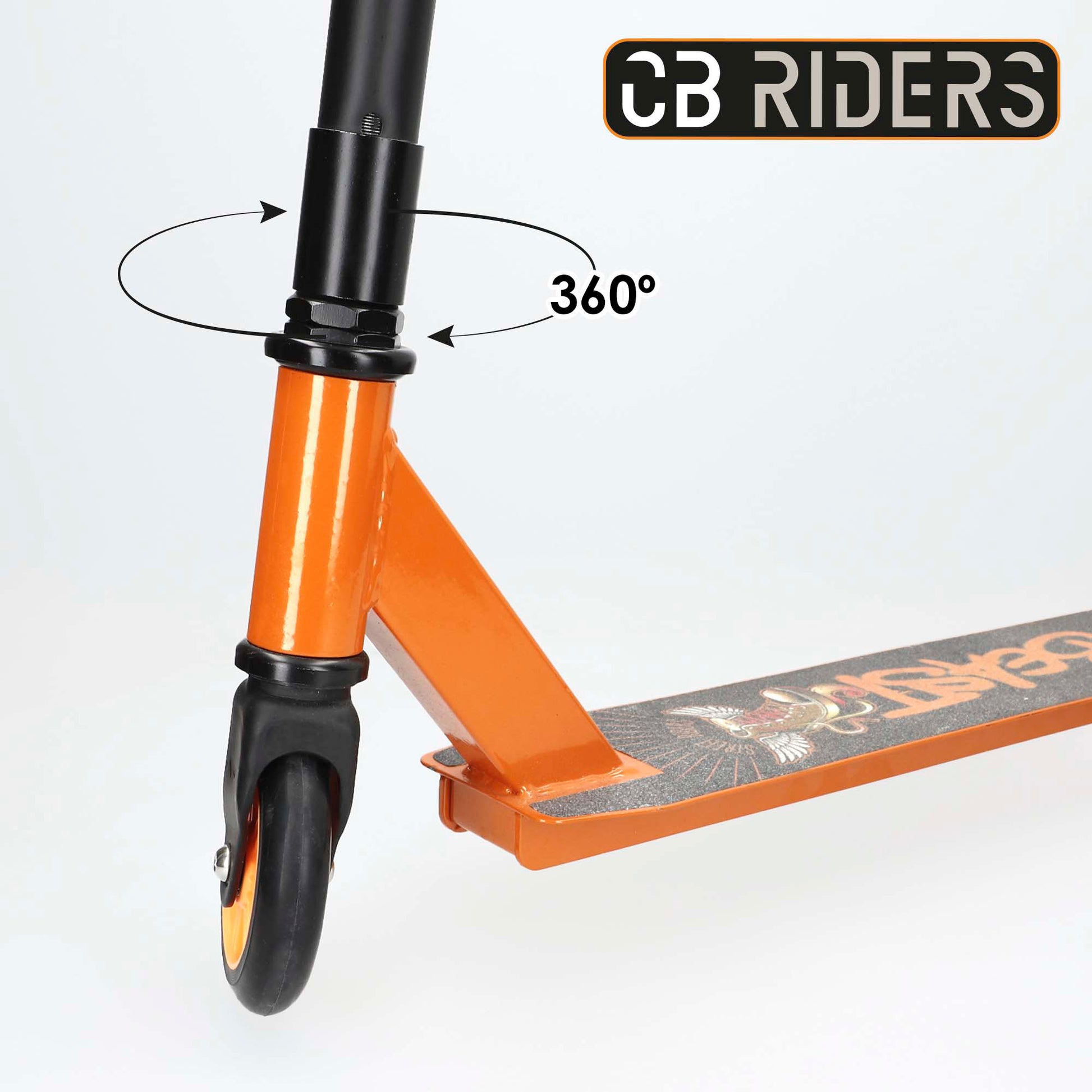 Patinete 2 Ruedas Acrobático Negro Y Naranja Cb Riders_1