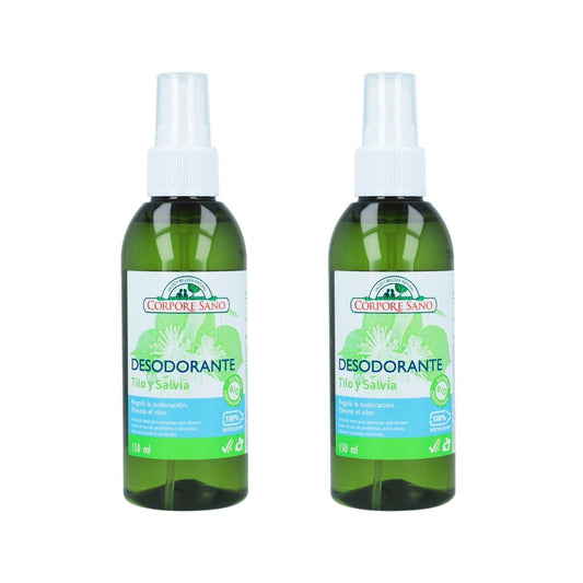 Pack 2x Desodorante tilo y salvia Corpore Sano 150 ml