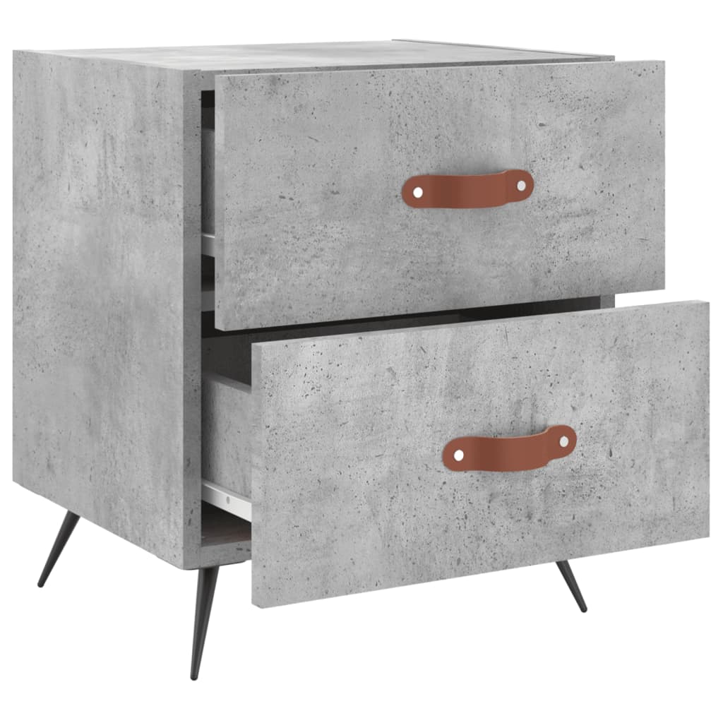 Mesita De Noche Madera Ingeniería Gris Hormigón 40x35x47,5 Cm_1