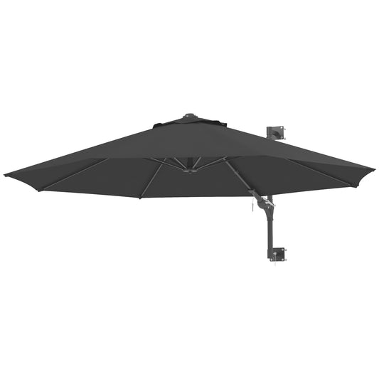 Outsunny Sombrilla De Pared Ø292 Cm Giratoria 180° Con Manivela Barra De Metal_0