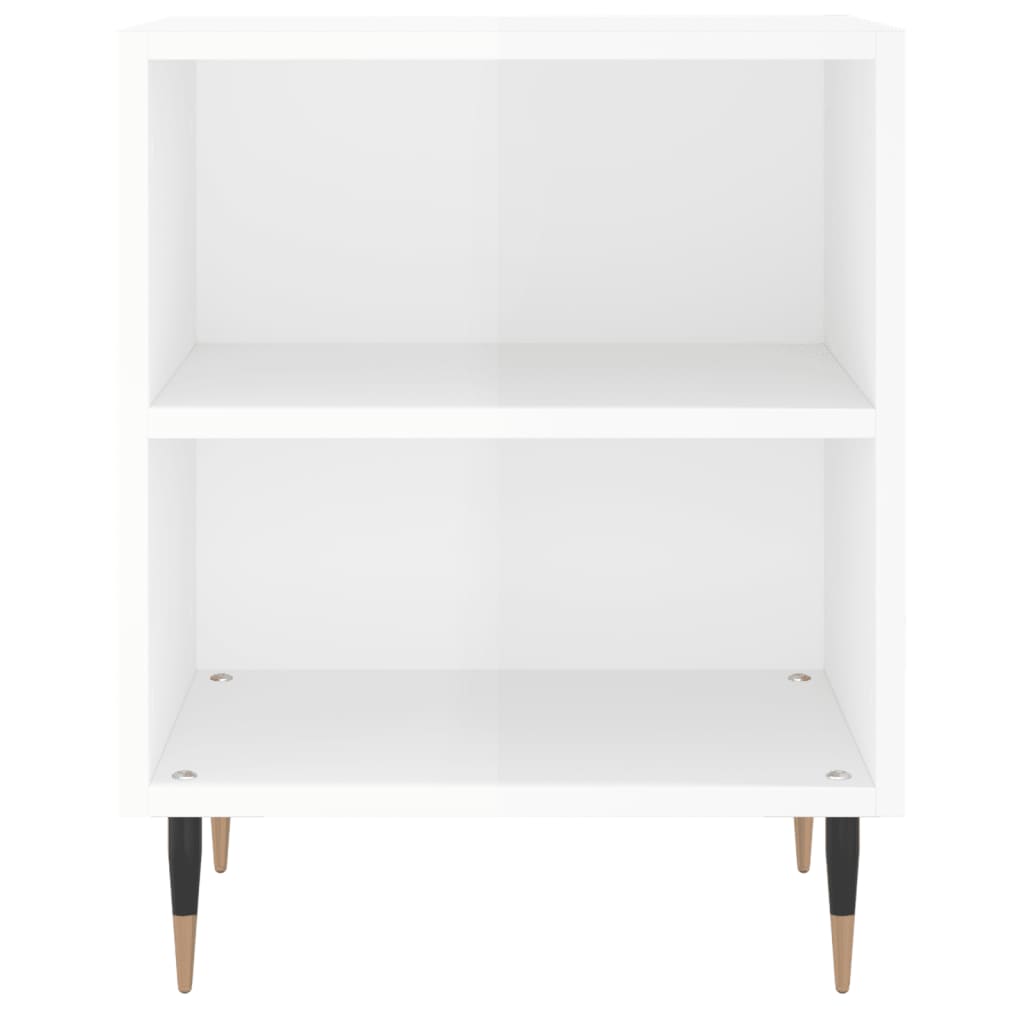 Mesitas Noche 2 Uds Madera Ingeniería Blanco Brillo 40x30x50 Cm_3