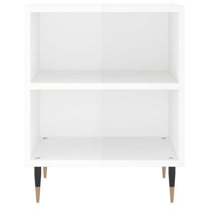 Mesitas Noche 2 Uds Madera Ingeniería Blanco Brillo 40x30x50 Cm_3
