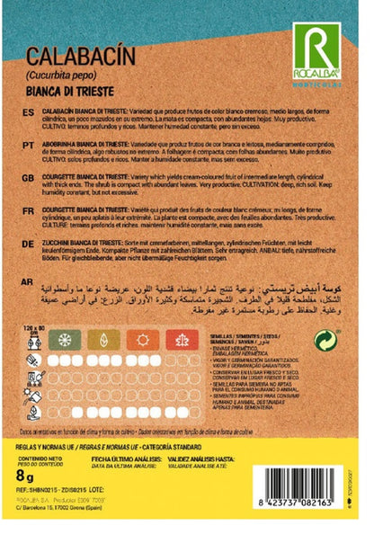 Semillas Calabacín Blanco Di Trieste 8g