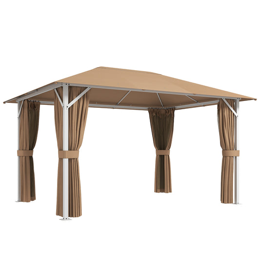 Outsunny Cenador Para Jardín 3x4 M Con Techo Ventilado Paredes Y Mosquiteras_0