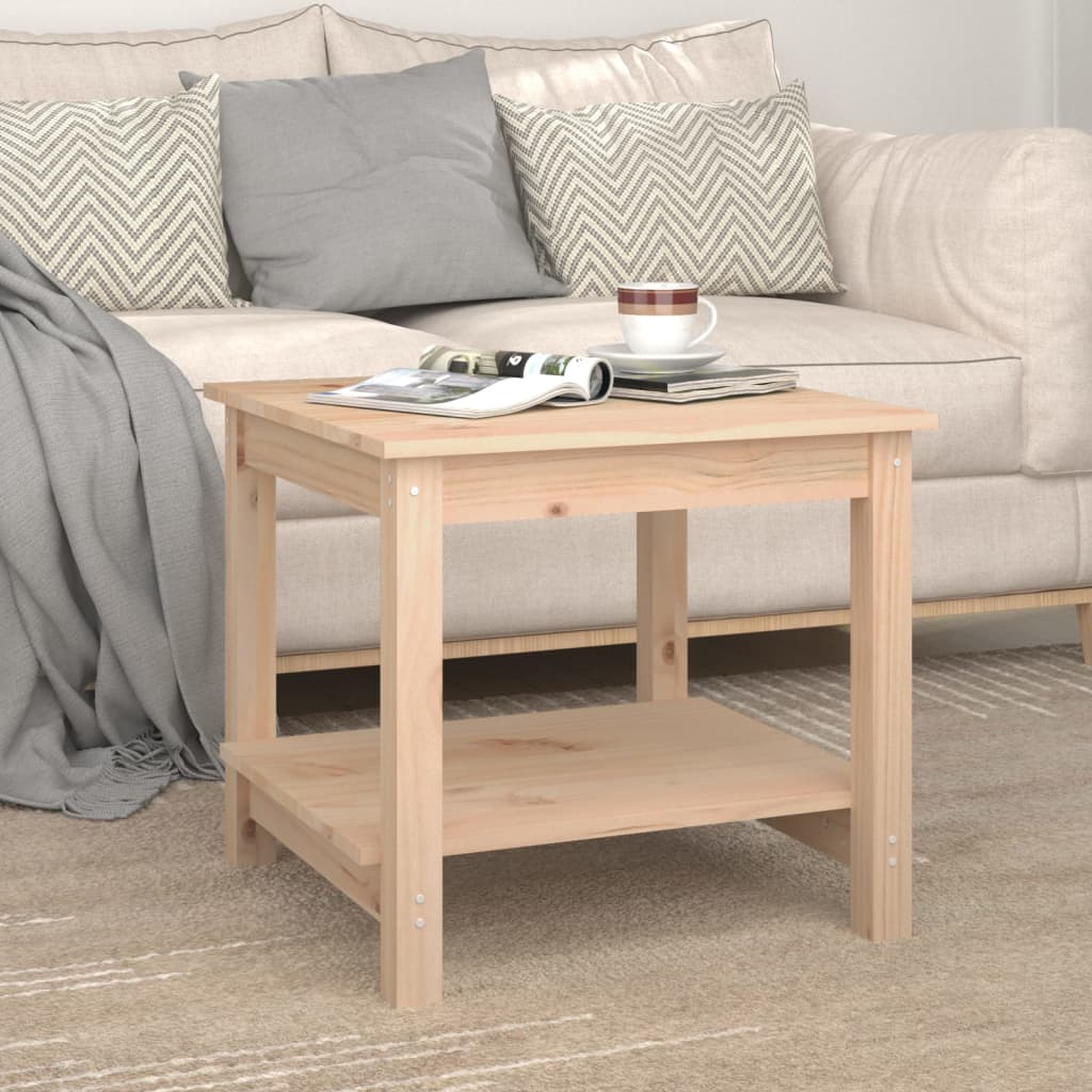 Mesa De Centro De Madera Maciza De Pino 50x50x45 Cm_1